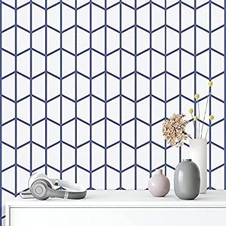 7echika Shop 壁紙 剥がして貼れるモダンな幾何学模様 78 7インチ 17 7インチ 特別価格mecpar 内装 X 剥がして貼れるモダンな幾何学模様 B0932vf6kg ブルー幾何学壁紙 好評販売中 コンタクトペーパー ブルー幾何学ヘキサゴン壁紙