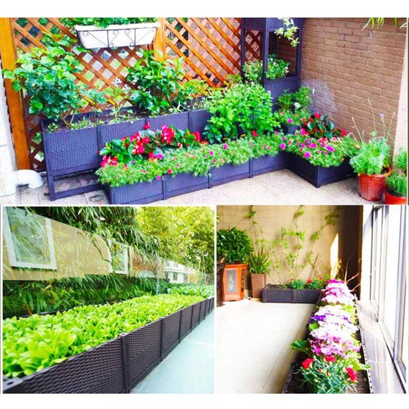 BAOYOUNI 組み立て簡単ガーデンボックス プランターボックスプラスチック鉢植え入れ花 植物 栽培ブラウン 鉢用品 大型プランター 莱園 組み立て簡単ガーデンボックス プランターボックスプラスチック鉢植え入れ花 植物 栽培ブラウン 鉢用品 大型プランター 莱園