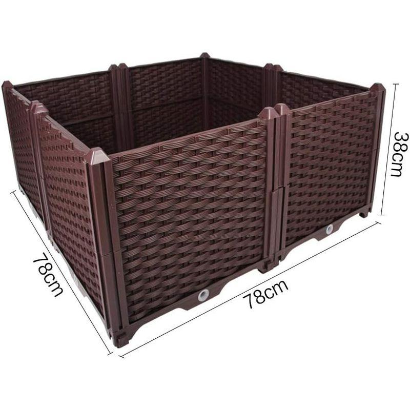 BAOYOUNI 組み立て簡単ガーデンボックス プランターボックスプラスチック鉢植え入れ花 植物 栽培ブラウン 鉢用品 大型プランター 莱園 組み立て簡単ガーデンボックス プランターボックスプラスチック鉢植え入れ花 植物 栽培ブラウン 鉢用品 大型プランター 莱園