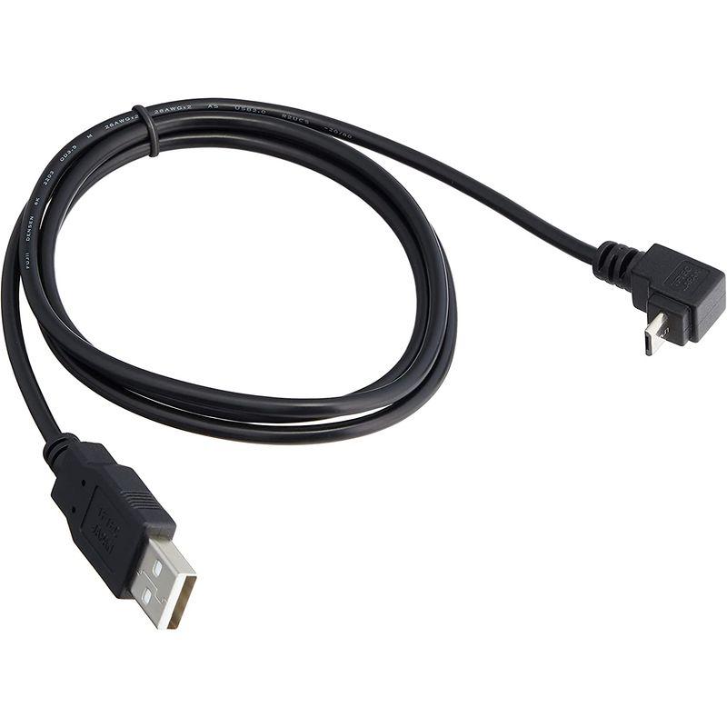 変換名人 USB 上向きL型 micro B（オス） - A（オス） ケーブル 1m