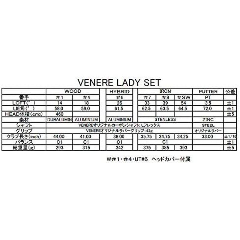 ヴェネレ×シェルブル レディース クラブセット 7本（1W，4W，UT，#7，#9，SW，PT） (ヘッドカバーホワイト) クラブセット 7本（1W，4W，UT，#7，#9，SW，PT） ヴェネレ×シェルブル (ヘッドカバーホワイト) レディース V2020322656(17696円)