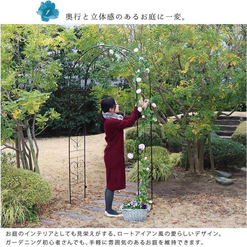 アイアンアーチ ガーデンアーチ フラワーアーチ ホワイト 白 コンパクト 幅114.5 奥行38 高さ233 おしゃれ ロココ調 アンティー ガーデンアーチ フラワーアーチ ホワイト コンパクト 幅114 奥行38 高さ233 おしゃれ ロココ調 アンティー