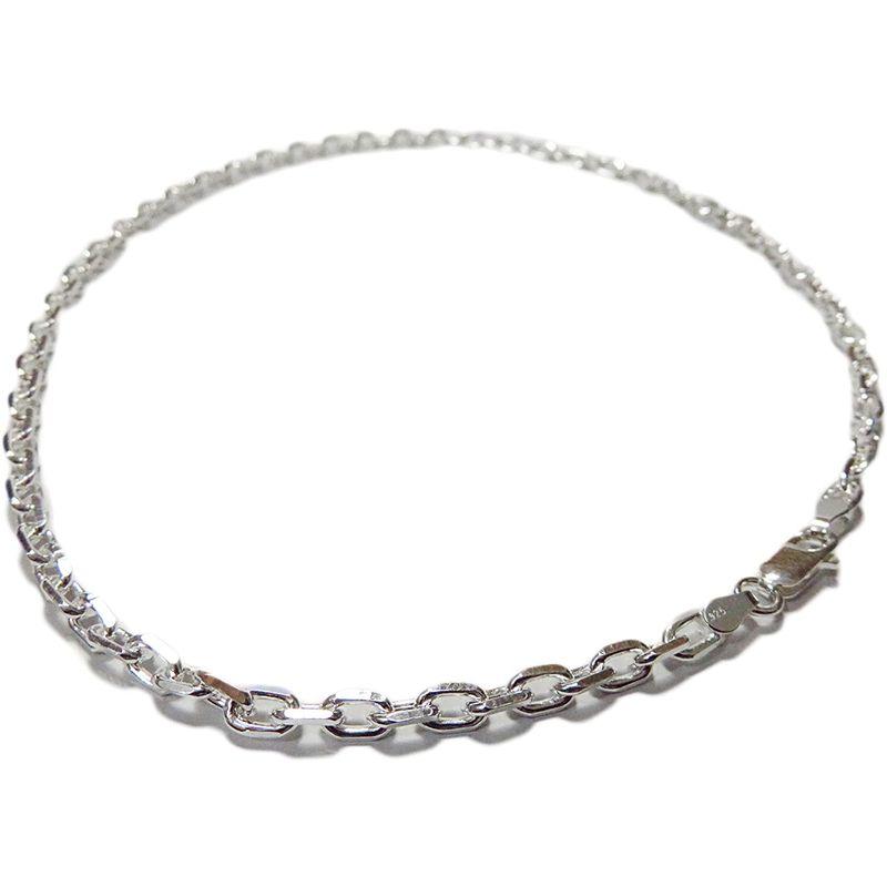 あずきチェーン シルバー925 ネックレス 4mm 50cm 太角チェーン 小豆 シルバー925 ネックレス 4mm 50cm 太角チェーン 小豆