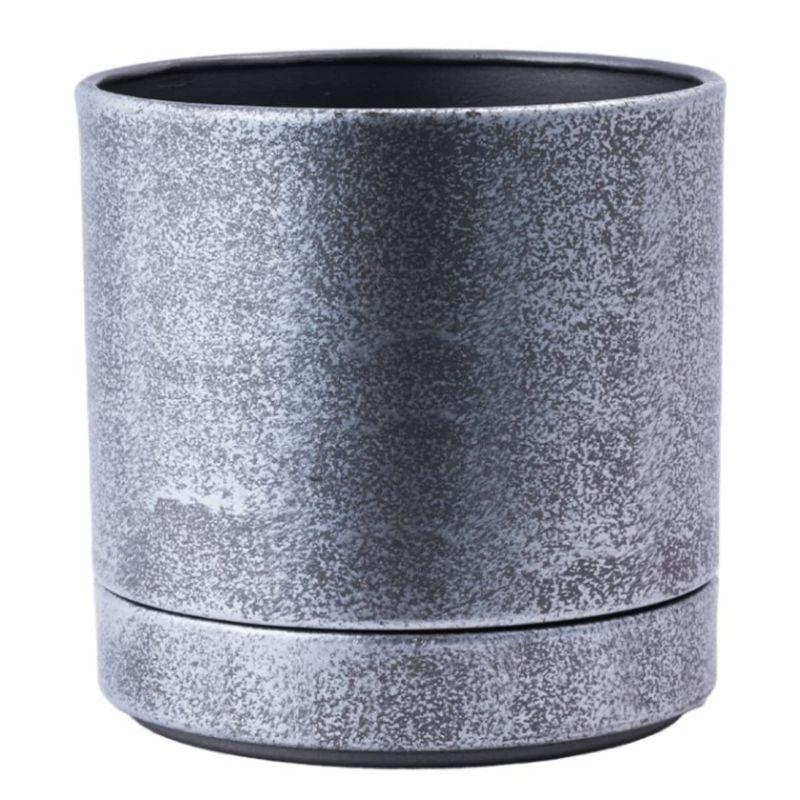 ホワイエ(Foyer) MC円柱メタルecoポット皿付鉄はエコSLB 3200030SLB 2023061319113600069