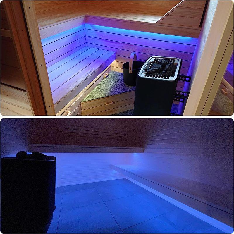 サウナ用 100℃までOK富士メディシィエ LEDテープライト 防水 水没可 耐高温 本体クリアタイプ ケーブル5m付 サウナ照明 サウナラ 屋外照明