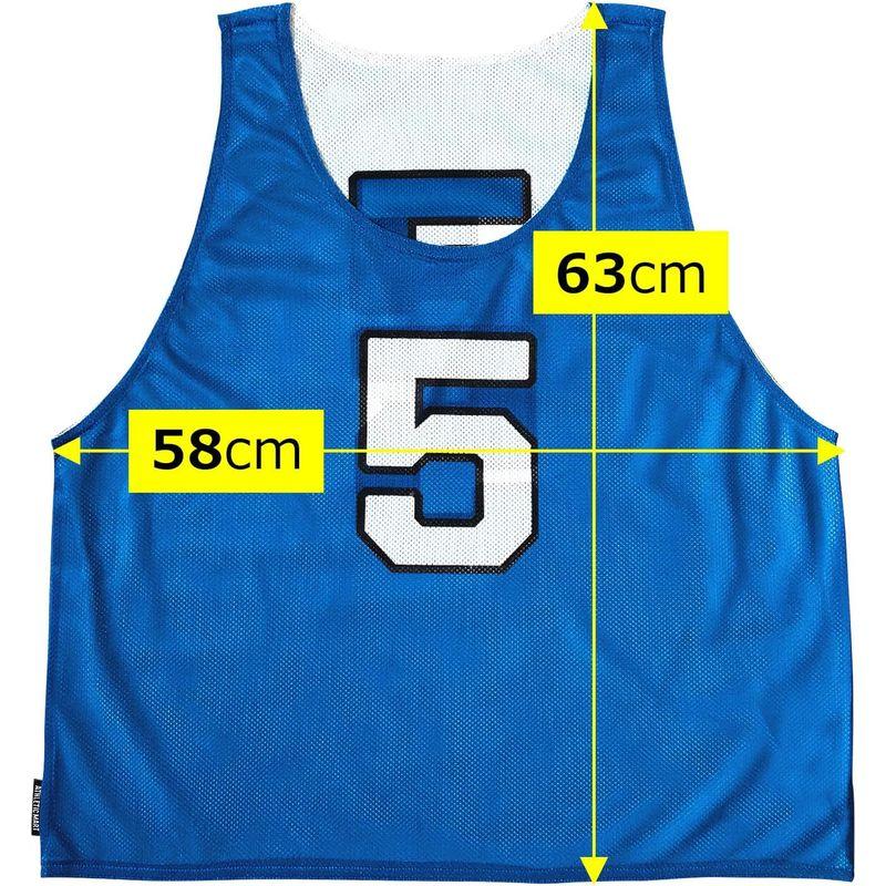 ATHLETIC MART ビブス(リバーシブル)1?12番 裏表/前後ろ番号付 12枚セット収納メッシュバッグ付全4カラー ビブス男女フリ MART ビブス リバーシブル 12番 裏表/前後ろ番号付 12枚セット収納メッシュバッグ付全4カラー ビブス男女フリ