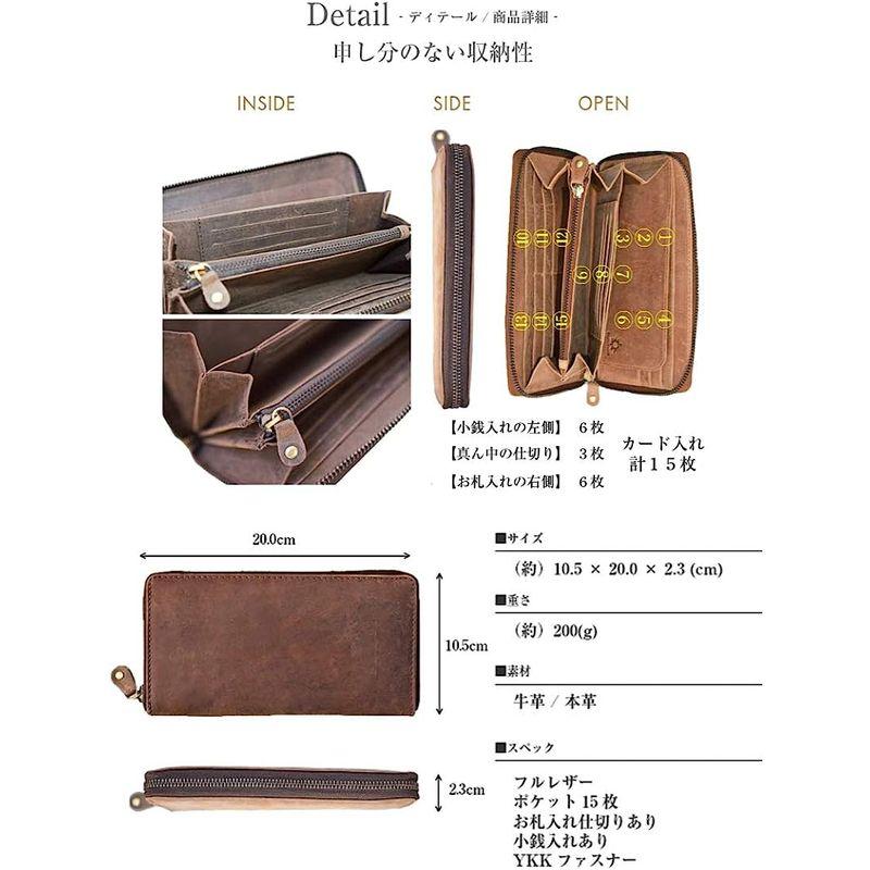 整理整頓ができる 大容量 長財布 本革 ラウンドファスナー 財布 人気 牛革 YKK製 札仕切り カード収納15枚 レザー 小銭入れ Bla 大容量 長財布 本革 ラウンドファスナー 財布 人気 牛革 YKK製 札仕切り カード収納15枚 レザー 小銭入れ Bla