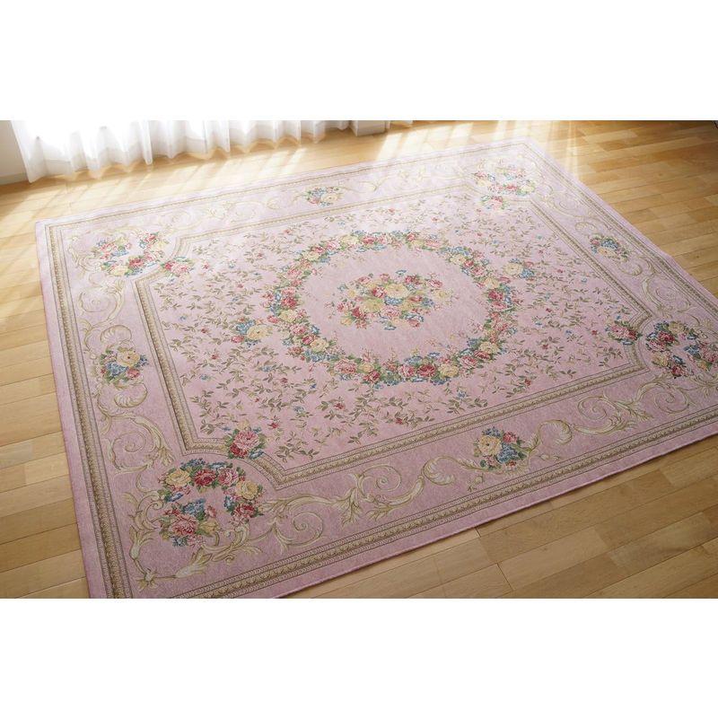 サヤンサヤン 花柄 ラグマット 絨毯 アルダ 200x200 2畳 ローズ ゴブラン織 ベルギー製 花柄 ラグマット 絨毯 アルダ 200x200 2畳 ローズ ゴブラン織 ベルギー製