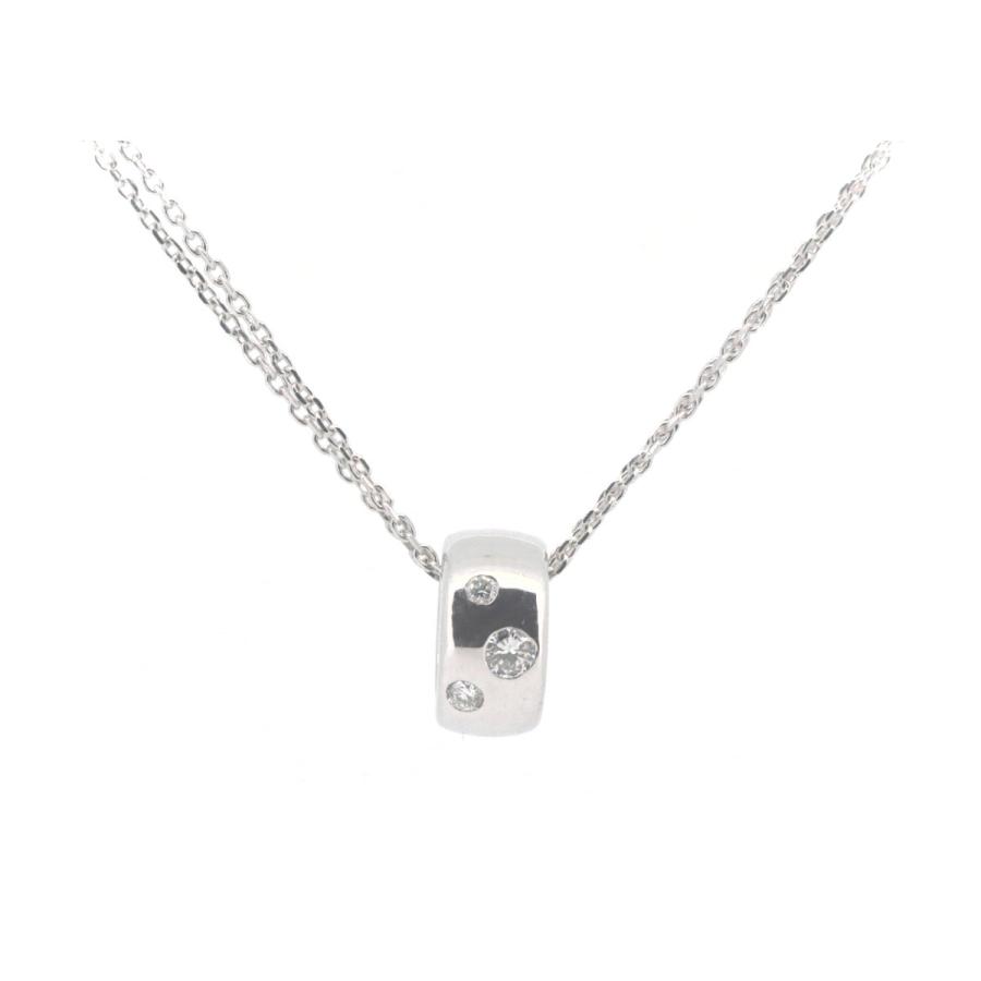 スタージュエリー ダイヤモンドネックレス 0.07ct K18WG(18金 ホワイト  
