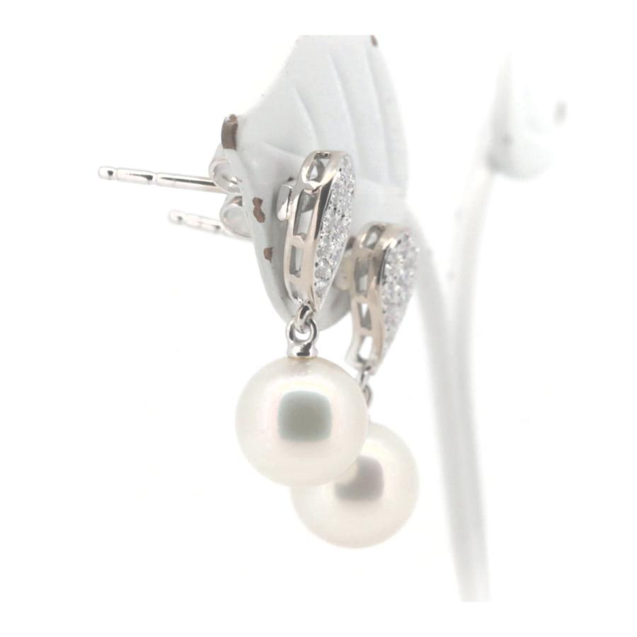 MIKIMOTO（ミキモト） パール ダイヤモンド ピアス 7.9ミリ K18WG(18金