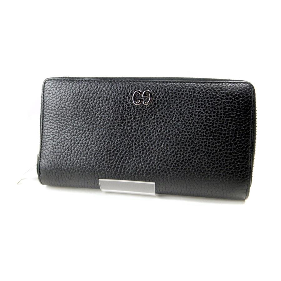 グッチ ラウンドファスナー長財布小銭入れ付 473928 メンズ 黒 質屋  