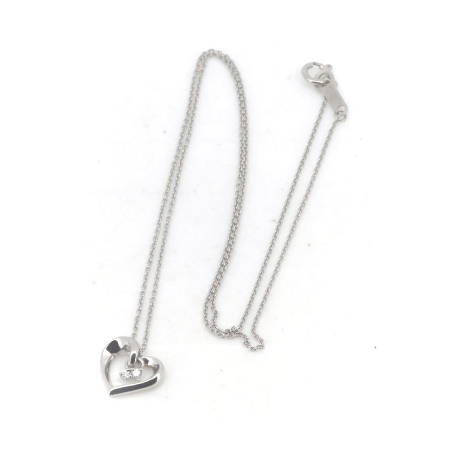 4℃ プラチナ ハートネックレス Pt850 4℃ ヨンドシー ハートモチーフ ダイヤモンド ネックレス PT850