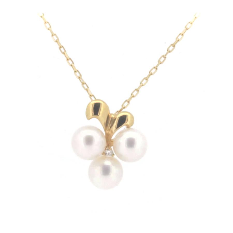 MIKIMOTO ミキモト パール ダイヤモンド ネックレス K18YG(18金  