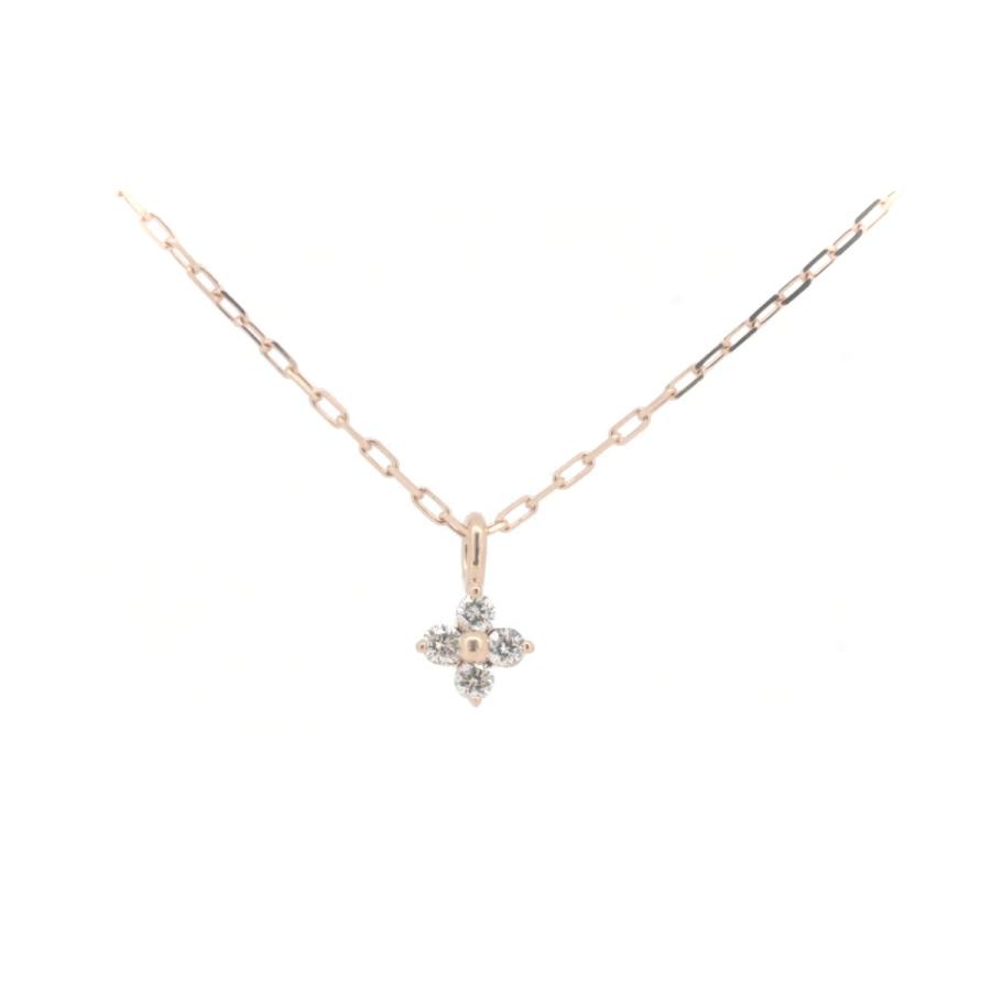 4℃ ヨンドシー ダイヤモンド ネックレス K10PG(10金 ピンクゴールド 
