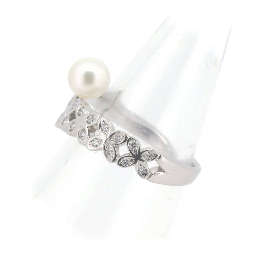 ミキモト ダイヤモンド×パール リング K18WG 8.0mm 2.4g 【公式通販】