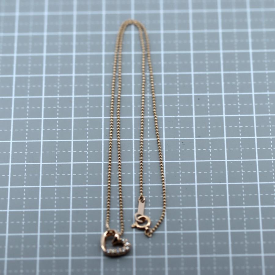 4℃ ヨンドシー ハートモチーフ ダイヤモンド ネックレス K18PG(18金 