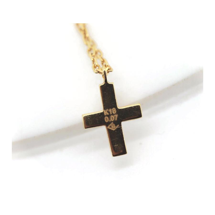 ベルシオラ ダイヤモンド クロス ネックレス 0.07ct K18YG(18金 