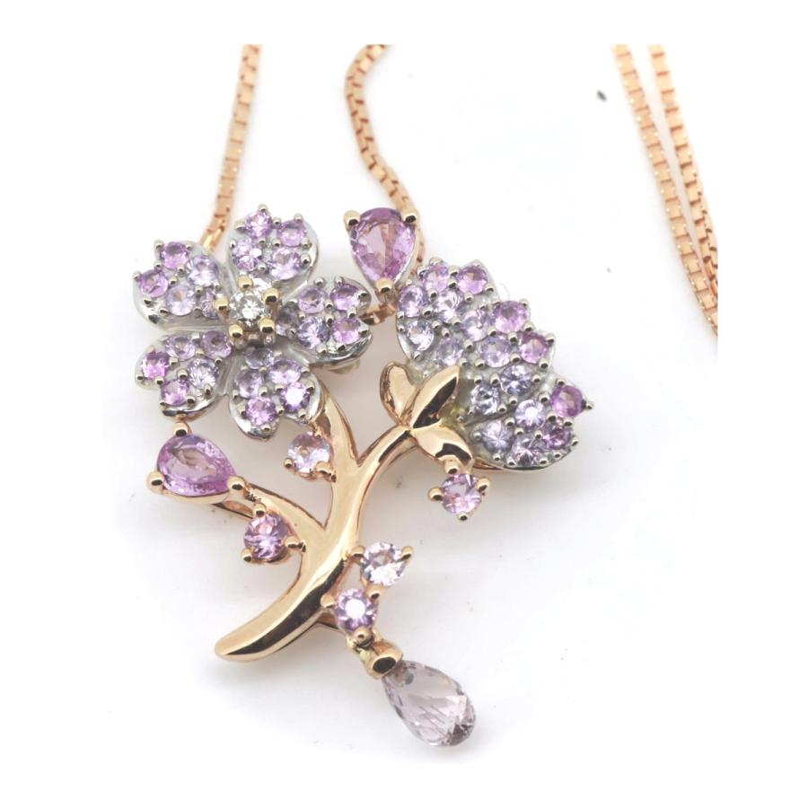 ピンクサファイア ネックレス ファンシーカラーサファイア S1.33ct D0 