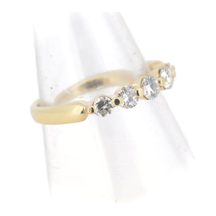 K18YG(18金 イエローゴールド) ハーフエタニティ ダイヤモンド リング 指輪 0.58ct 12号 質屋出品_1