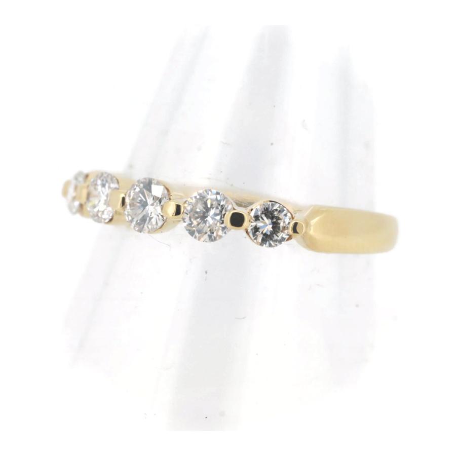 K18YG(18金 イエローゴールド) ハーフエタニティ ダイヤモンド リング 指輪 0.58ct 12号 質屋出品_2