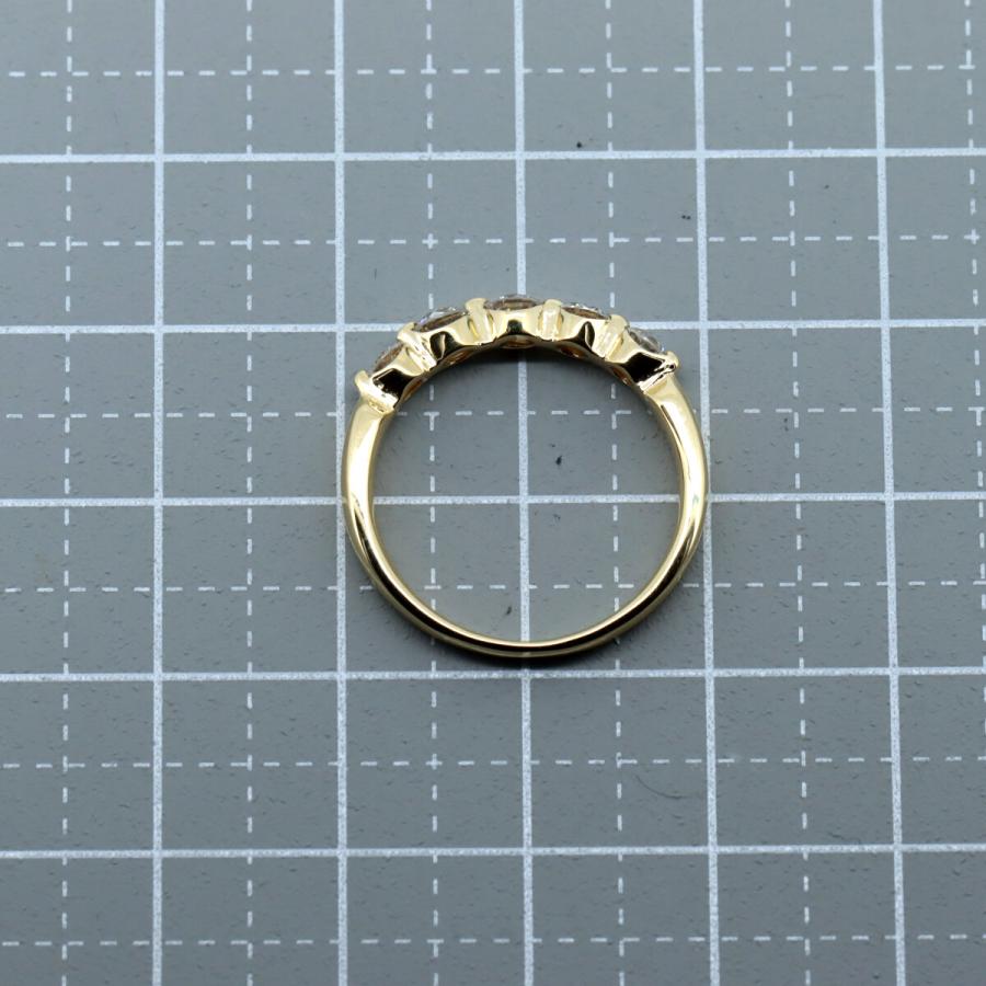 K18YG(18金 イエローゴールド) ハーフエタニティ ダイヤモンド リング 指輪 0.58ct 12号 質屋出品_5