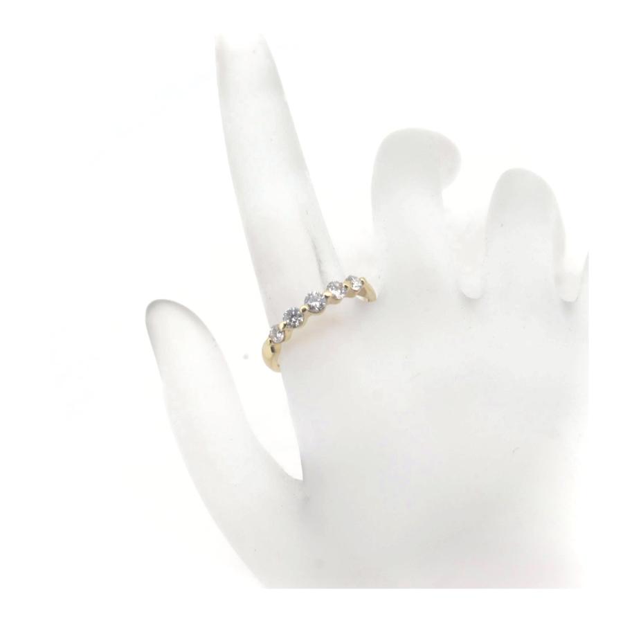 K18YG(18金 イエローゴールド) ハーフエタニティ ダイヤモンド リング 指輪 0.58ct 12号 質屋出品_6