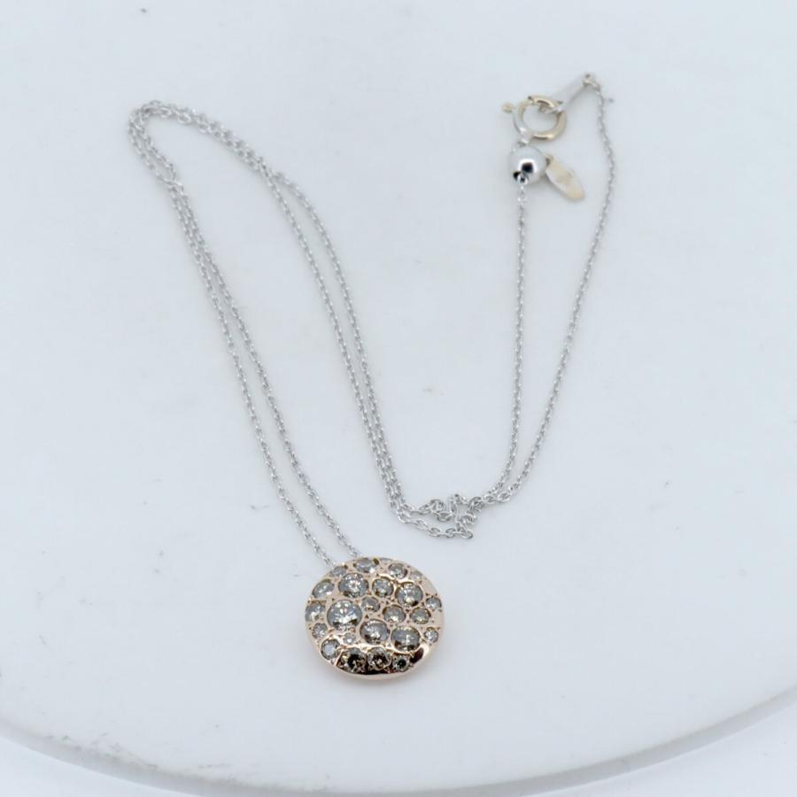 カシケイ メランジェ ダイヤモンド ネックレス 1.00ct K18PG/K18WG(18