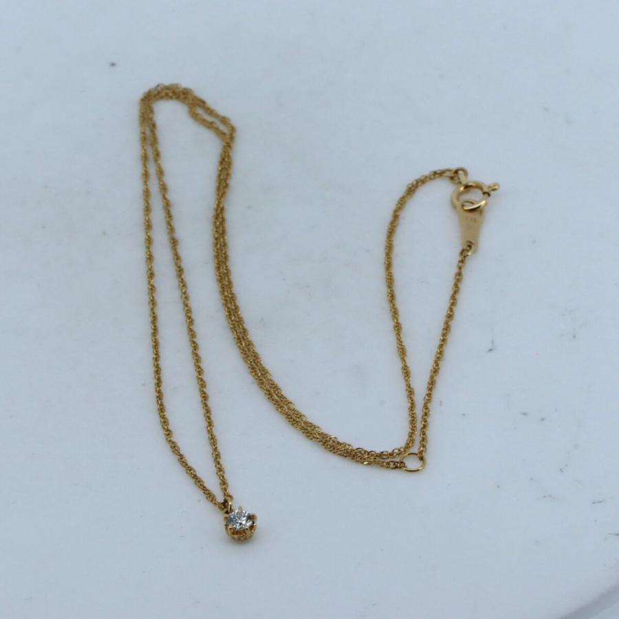 agete（アガット） ダイヤモンド ネックレス 0.10ct K18YG(18金