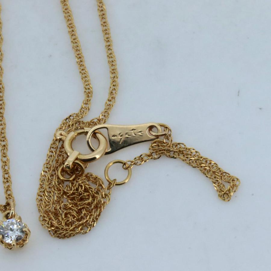 agete（アガット） ダイヤモンド ネックレス 0.10ct K18YG(18金