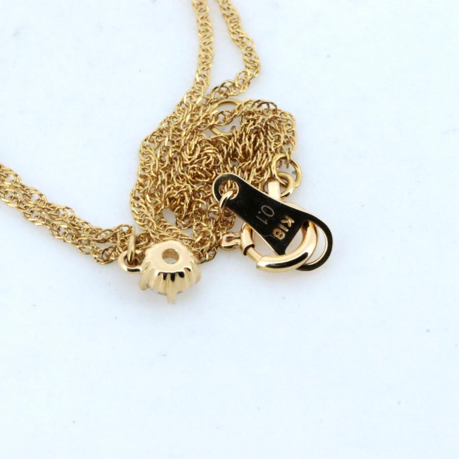 【agete】 10K YG ネックレス 美品 agete（アガット） ダイヤモンド ネックレス 0.10ct K18YG(18金