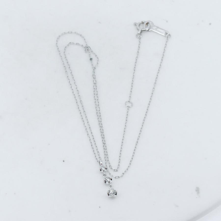 ヨンドシー ダイヤモンド ネックレス 4℃ K18WG(18金 ホワイトゴールド) 質屋出品_1