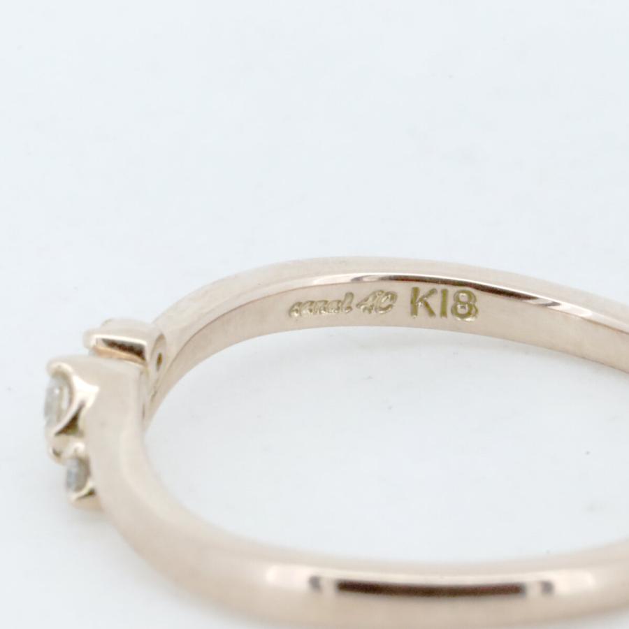 約3.4g❗️9号✨4℃ k18PGダイヤモンドリング　k18マリッジリング 4℃ ヨンドシー ダイヤモンド リング 指輪 9号 K18PG(18金 ピンク