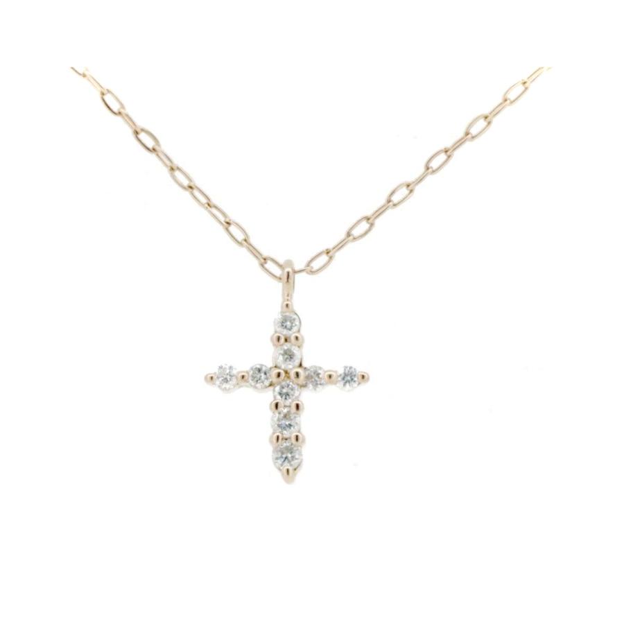 4℃ k18 YG ダイヤモンド　クロス　ネックレス ダイヤモンド k18 クロスネックレス