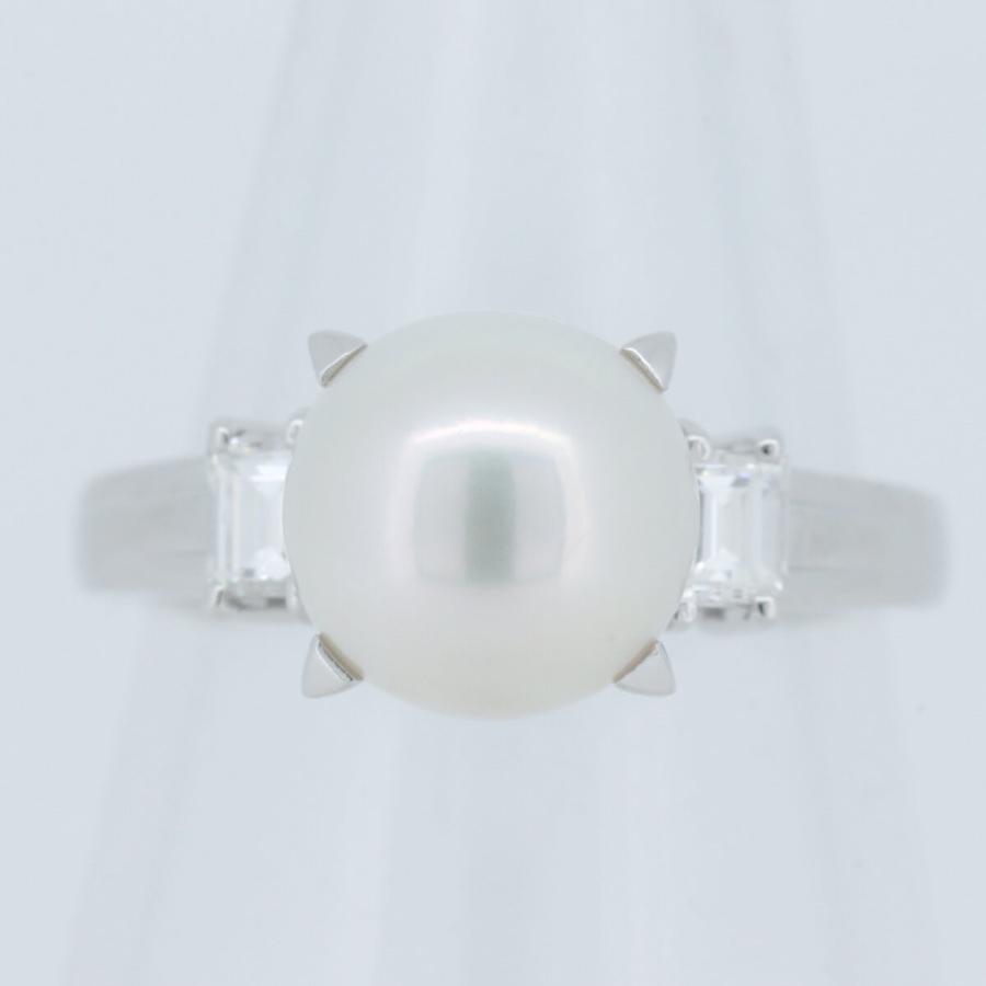 【美品】TASAKI　Pt900 パール ダイヤモンド リング プラチナ タサキ TASAKI パール デザインリング プラチナ 指輪 リング 10.5号