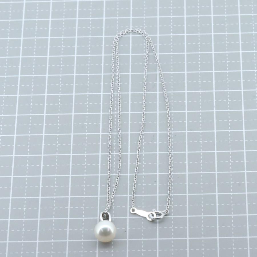 MIKIMOTO ミキモト パール ネックレス 7.3ミリ 一粒真珠 K18WG(18金  