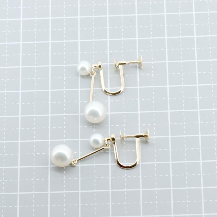 MIKIMOTO ミキモト パール イヤリング 7.4ミリ 5.0ミリ 真珠 K18YG(18  