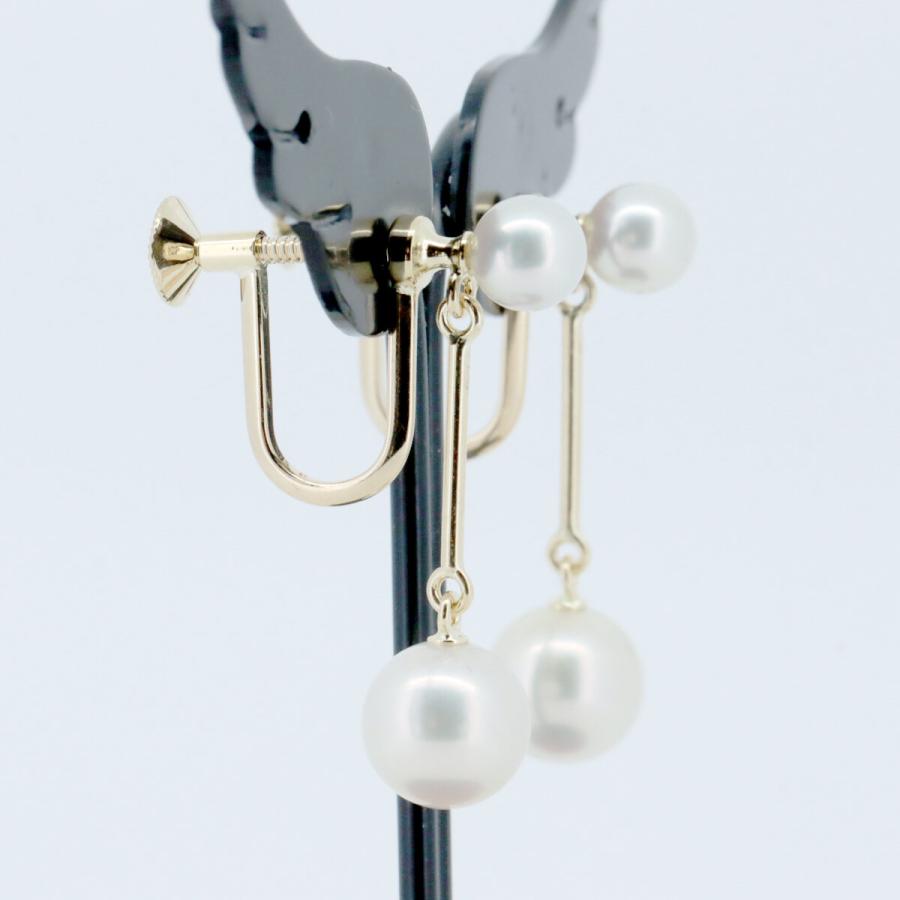 MIKIMOTO ミキモト パール イヤリング 7.4ミリ 5.0ミリ 真珠 K18YG(18  