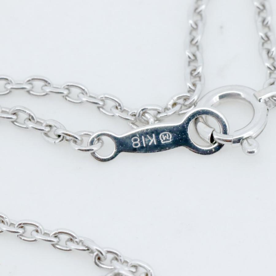 K18WG × ダイアモンド0.05ct × パールネックレス　ホワイトゴールド MIKIMOTO（ミキモト） パール ダイヤモンド ネックレス K18WG(18金