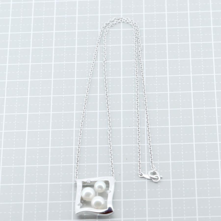 MIKIMOTO（ミキモト） パール ダイヤモンド ネックレス K18WG(18金