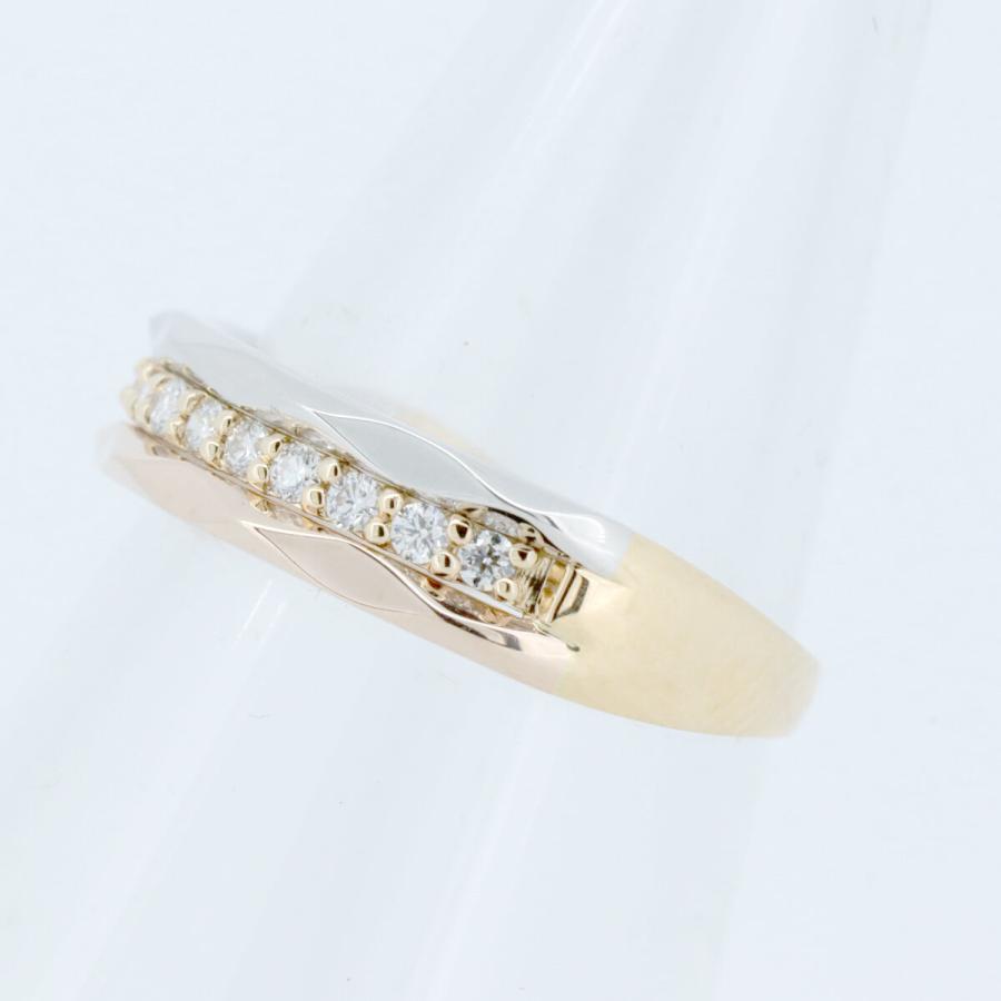 エステール ダイヤモンド リング 指輪 0.18ct 13号 K18YG/PG(18金  