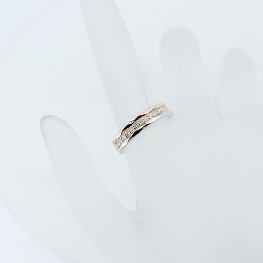 エステール ダイヤモンド リング 指輪 0.18ct 13号 K18YG/PG(18金  