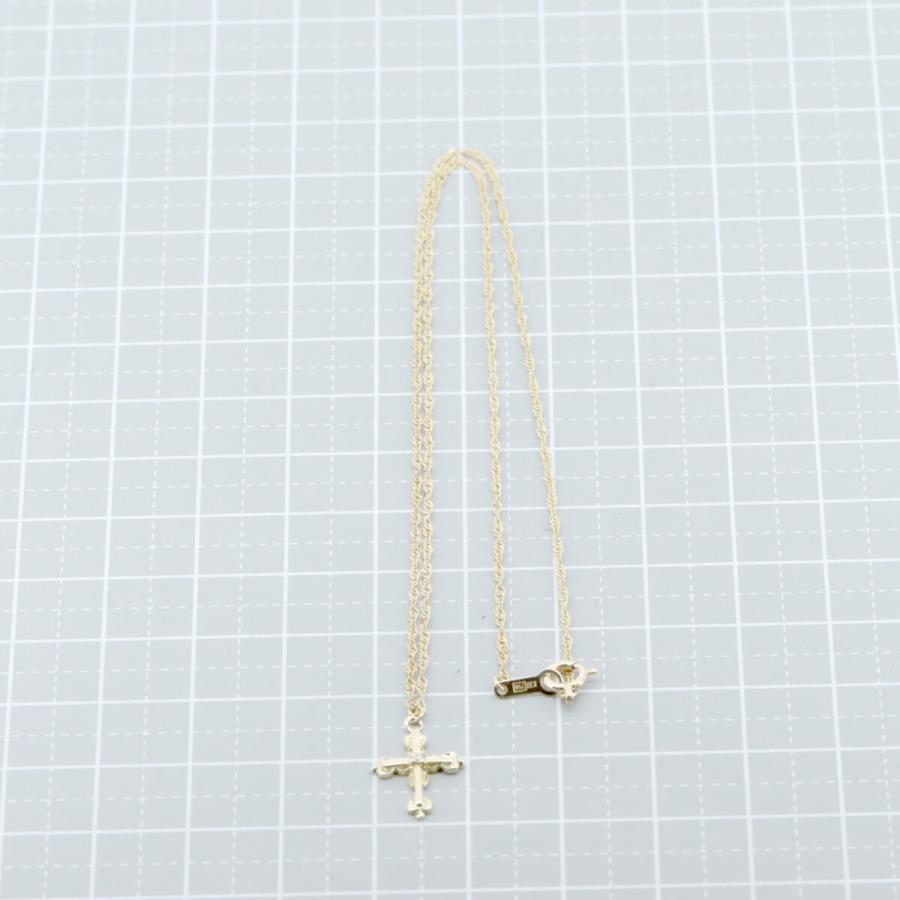 AHKAH（アーカー） ダイヤモンド クロス ネックレス K18YG(18金 