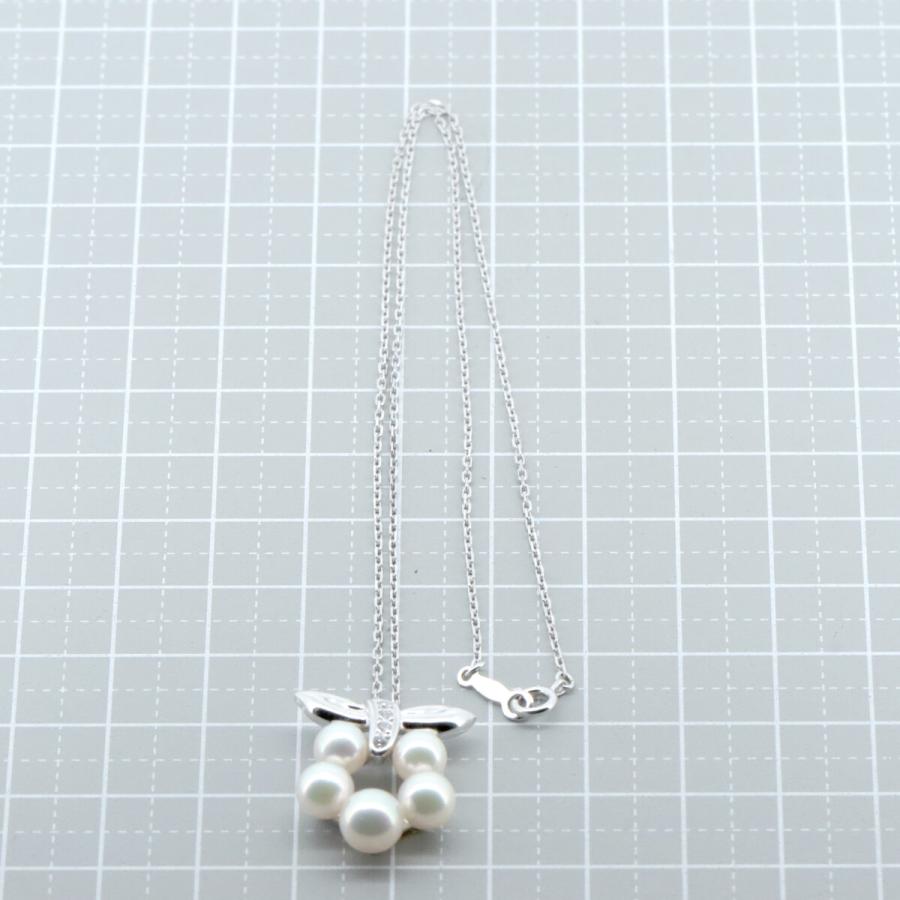 MIKIMOTO（ミキモト） パールダイヤモンド ネックレス 6.6ミリ K18WG