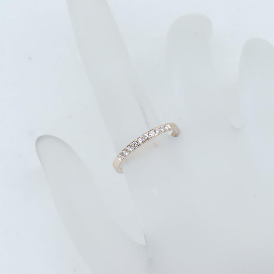 D&D144 ハーフエタニティ ダイヤモンド リング 指輪 0.12ct 11号 K18PG