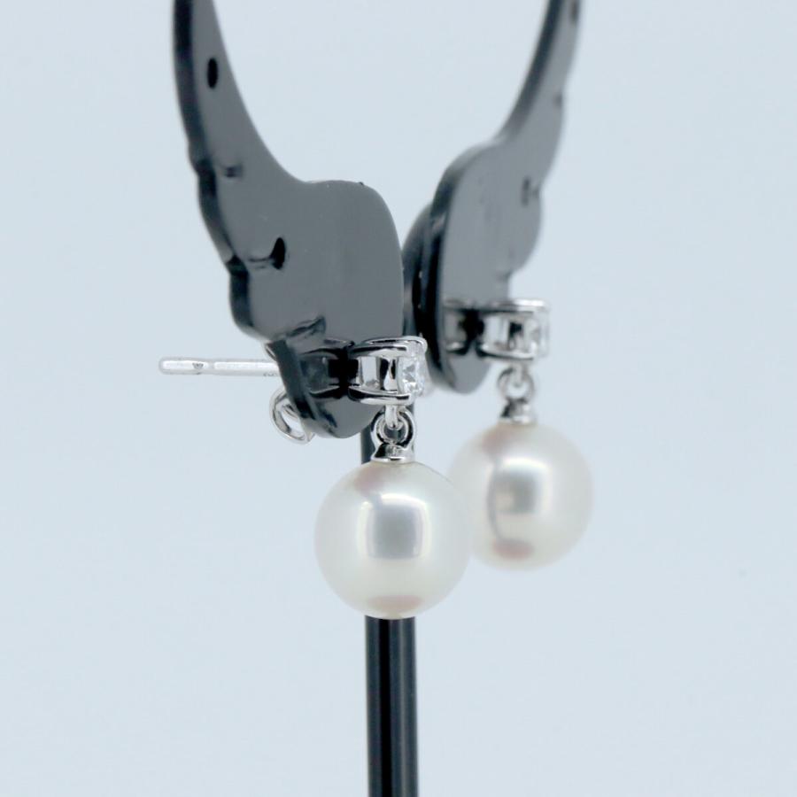 TASAKI（タサキ） パール ダイヤモンド ピアス 7.3ミリ 0.07ct*2 K18WG