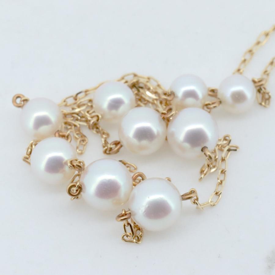 MIKIMOTO（ミキモト） パール ステーション ネックレス 4.6ミリ〜6.2