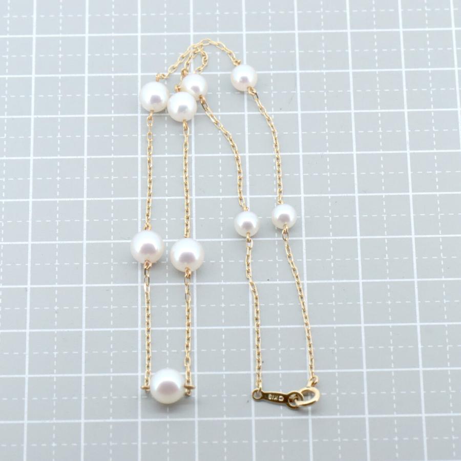 MIKIMOTO（ミキモト） パール ステーション ネックレス 4.6ミリ〜6.2
