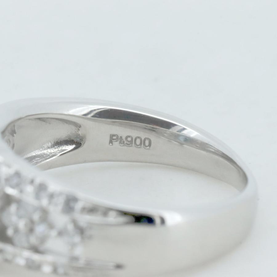 サンタマリアカラーアクアマリン ダイヤモンド リング 指輪 8号 A0.44ct D0.50ct Pt900(プラチナ)  質屋出品の画像