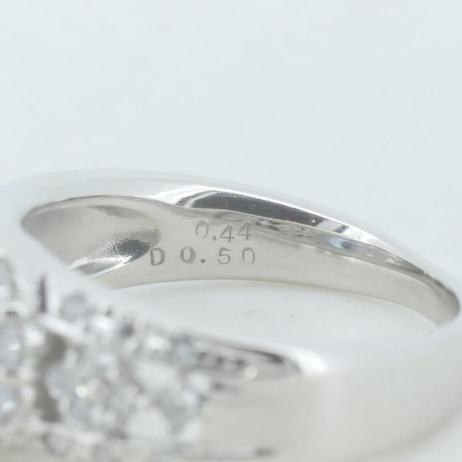 サンタマリアカラーアクアマリン ダイヤモンド リング 指輪 8号 A0.44ct D0.50ct Pt900(プラチナ)  質屋出品の画像