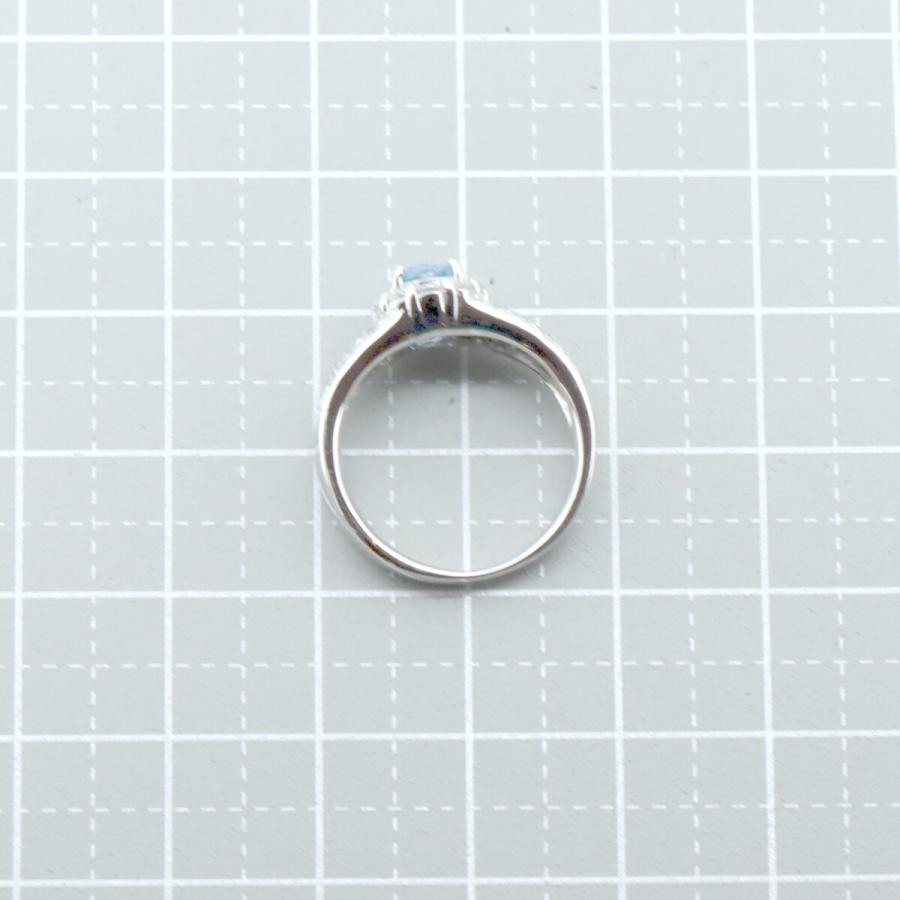 サンタマリアカラーアクアマリン ダイヤモンド リング 指輪 8号 A0.44ct D0.50ct Pt900(プラチナ)  質屋出品の画像